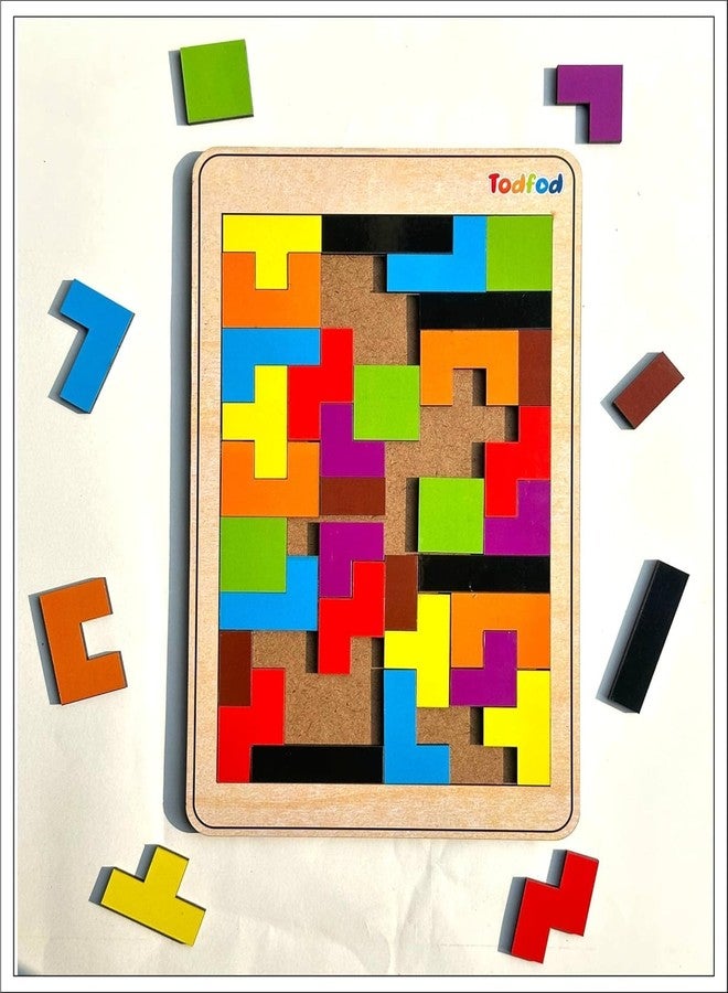 Todfod Hexa Tetris Puzzle Game for Kids Age 6 Plus, Educational Brain Teaser Toy with Colorful Geometric Pieces, Logic Thinking STEM Learning Activity for Boys Girls - Image 5